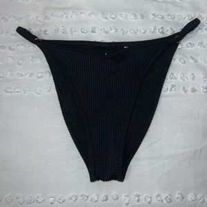 Hollister Black Ribbed Bikini Bottoms